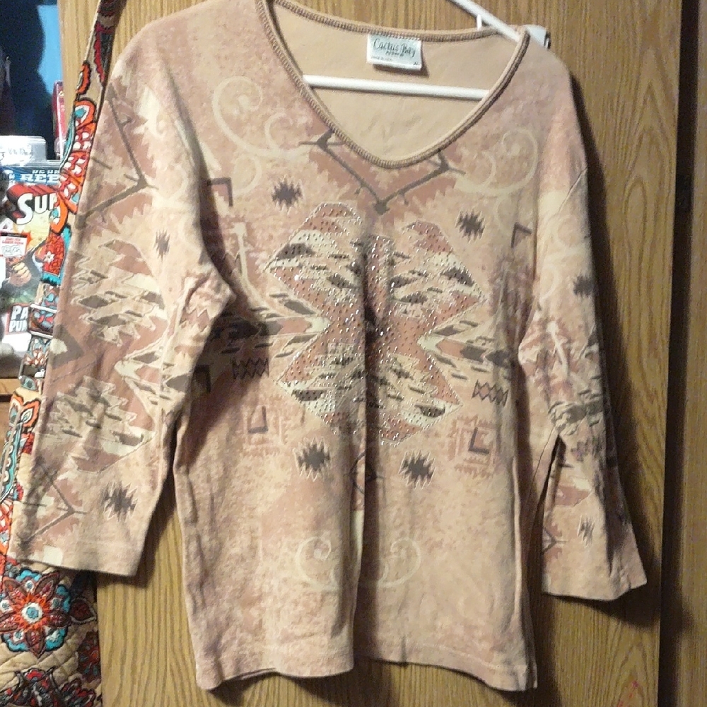 Cactus Beige Patterned Blouse
